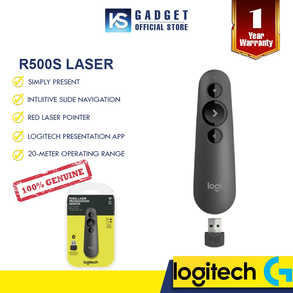 Logitech R500s/R400 Laser Class 1 Presenter Bluetooth and USB ...