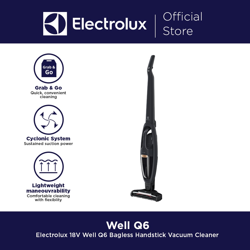 Electrolux Well Q6 Bagless Handstick Vacuum Cleaner (18v) WQ61-1OGG ...