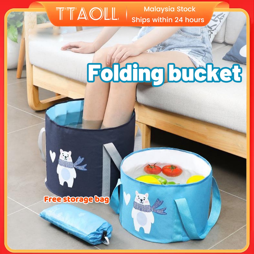 【Local Seller】折疊泡腳桶 Foldable bucket bag /baldi lipat /foldable pail ...