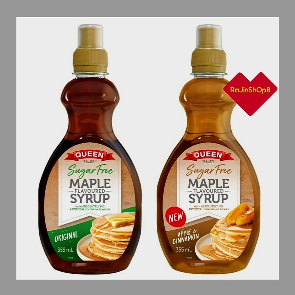 QUEEN Sugar Free Maple Flavored Syrup Original / Apple , Cinnamon