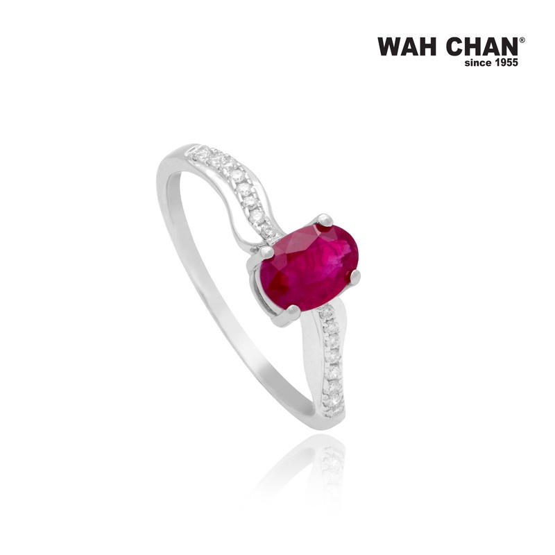 WAH CHAN White Gold Ruby Diamond Ring Shopee Malaysia