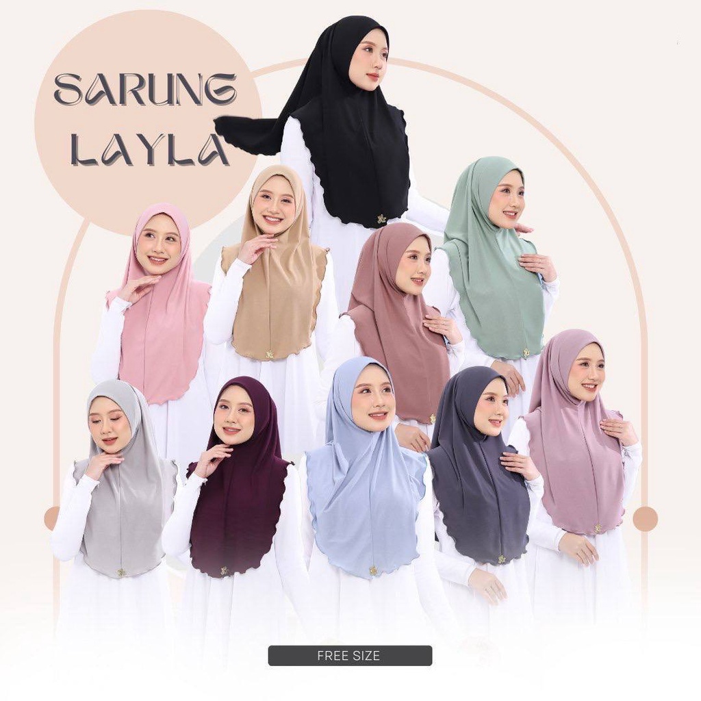 Tudung Sarung Layla Ruffle Plain Anti-Kedut Mosscrepe | Shopee Malaysia