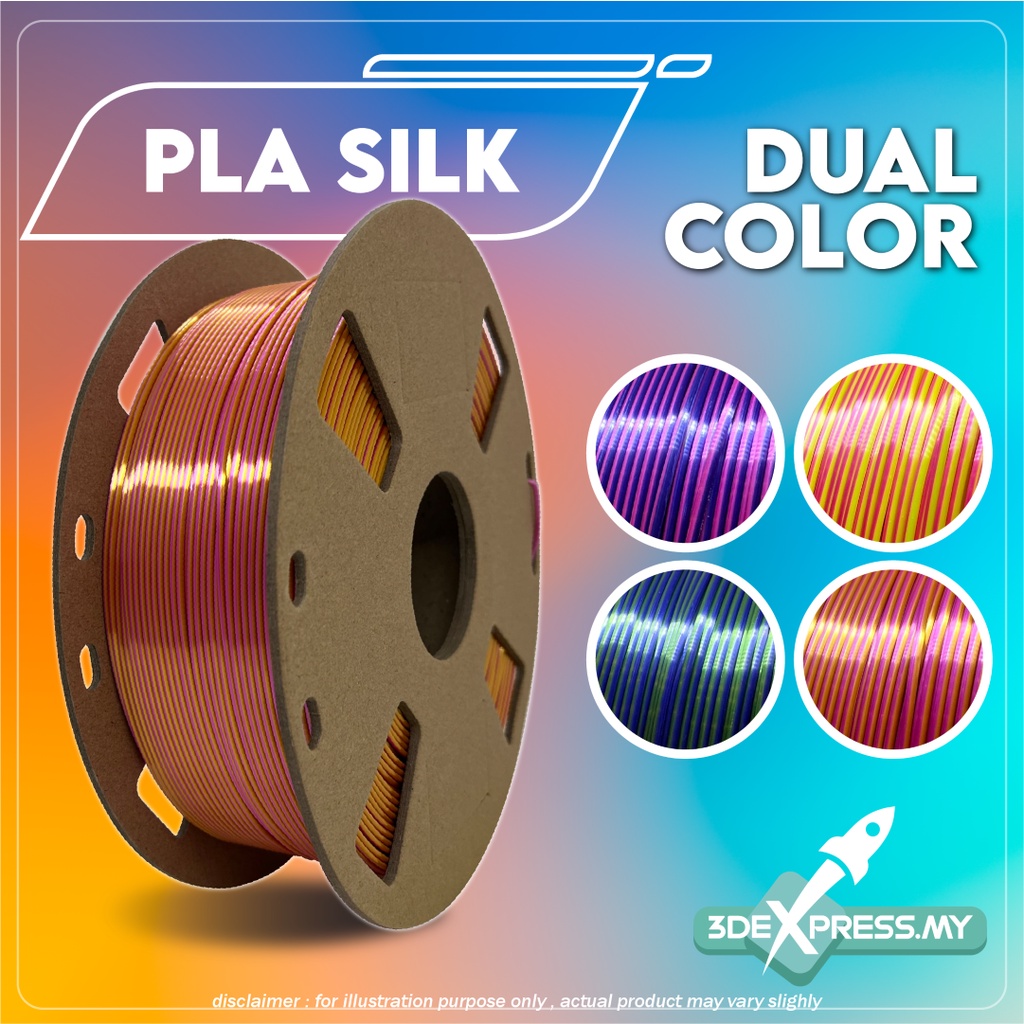 PLA SILK DUAL & TRI COLOUR  (CO-EXTRUSION) FILAMENT 1KG - Extreme Series