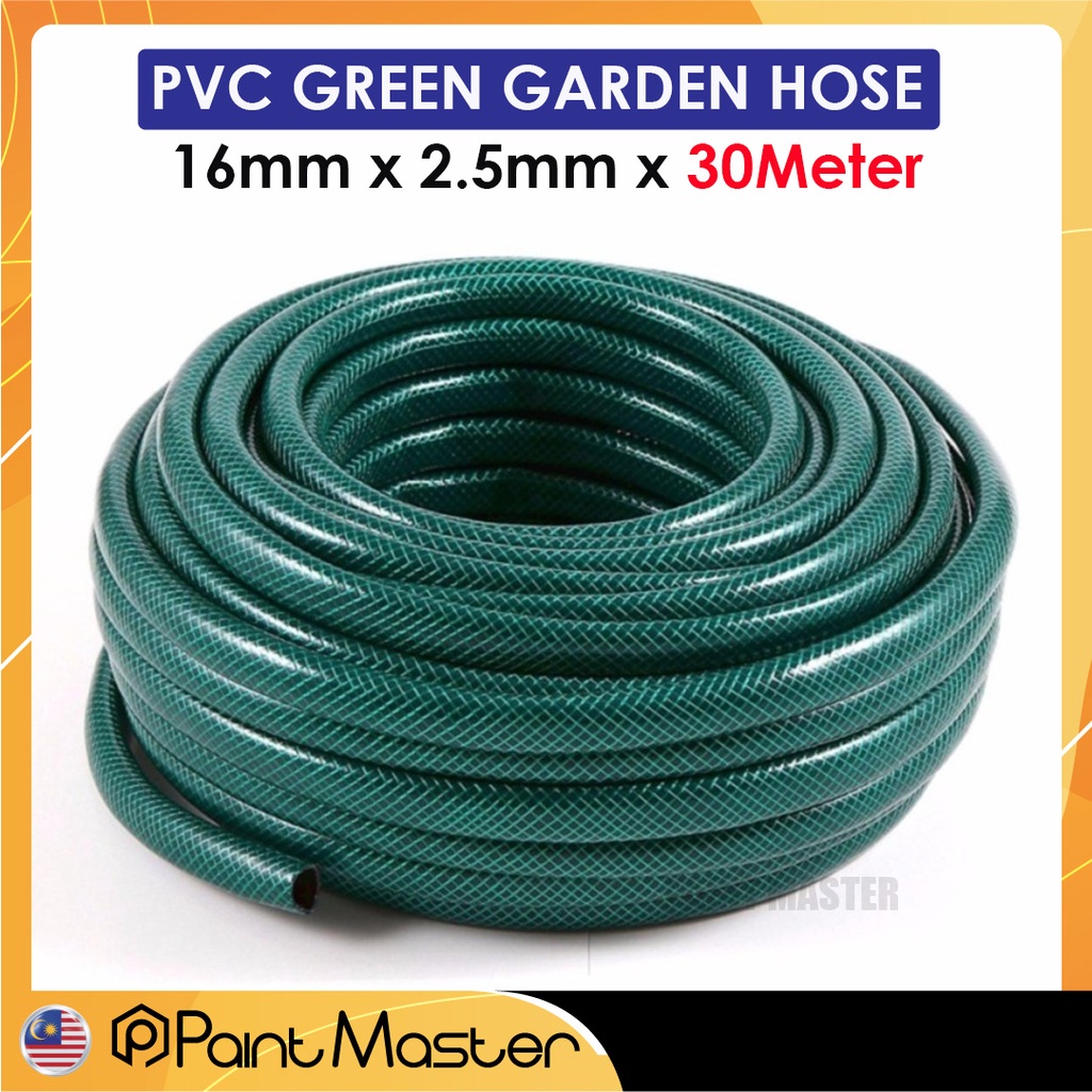 30Meter REINFORCED PVC GARDEN HOSE 30M GREEN HOSE 16MMX 2.5MM WATER ...