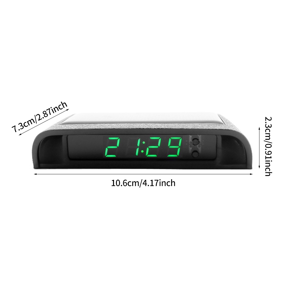 For Dashboard Digital Display Solar Powered Car Clock Vibration Sensing ...