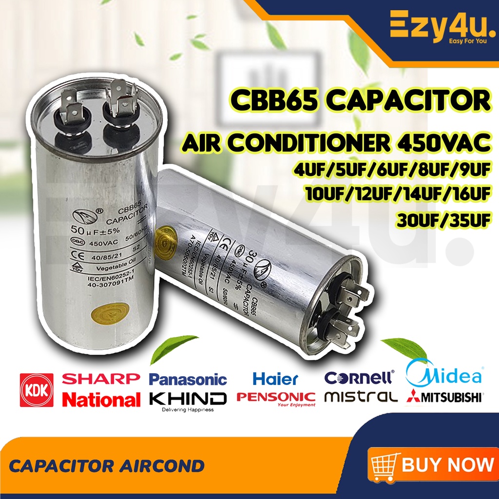 𝗖𝗕𝗕𝟲𝟱 𝗖𝗔𝗣𝗔𝗖𝗜𝗧𝗢𝗥 𝗘𝗔𝗚𝗟𝗘 Air Cond Aircond Air Condition Kapasitor 450VAC