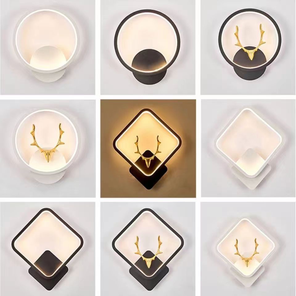 Lamps LED 北欧壁灯创意简约现代客厅灯房间卧室走廊过道楼梯床头墙灯饰qiang369.my11.14现货 | Shopee Malaysia