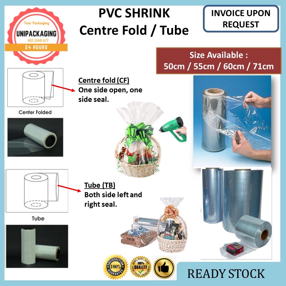 Hamper Wrap 50 Meter x Centre Fold or Tube 50/55/60/71cm Hamper Shrink