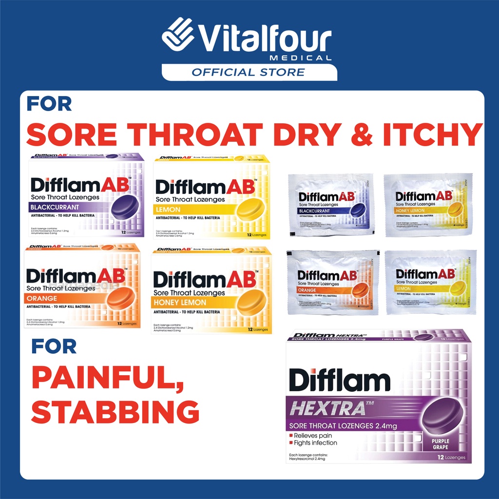 Lozenges Difflam AB / Hextra Sore Throat Shopee Malaysia