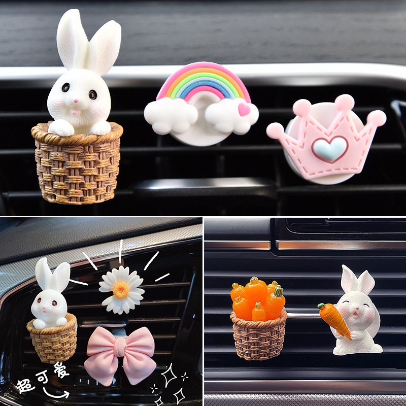 Cute Perfume Car Decor 2026.Strong and Firm Rabbit Car Air Freshener Perfume Fragrance Decoration ...