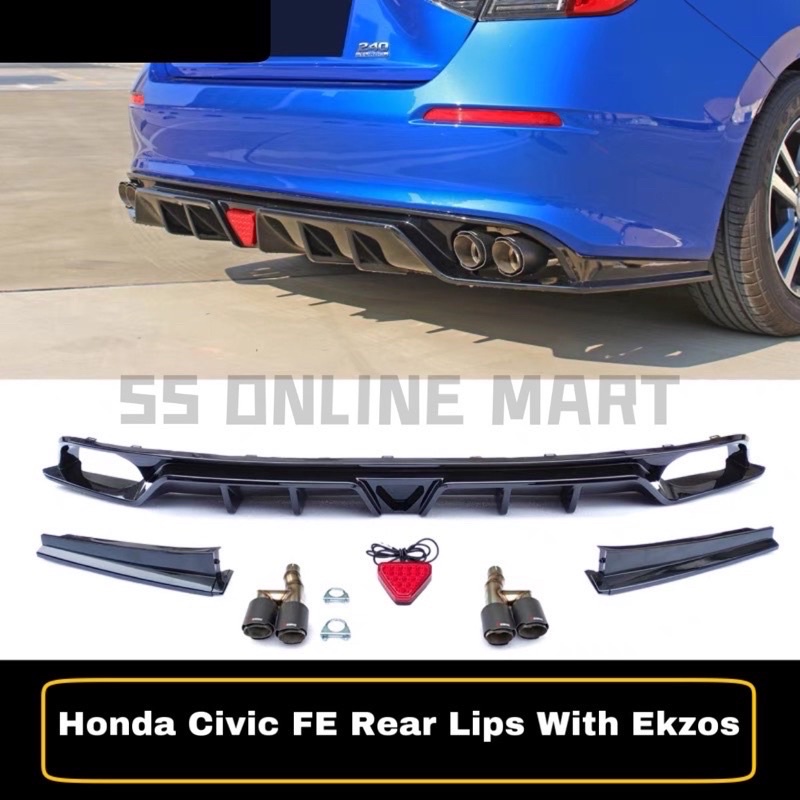 Honda Civic Fe Body Kit Car Diffuser Front Lip Side Lip Rear Lip Exhaust Akrapovic Civic Fe Body