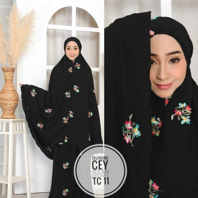 Telekung Cotton Sulam , Cey Embroidery Sulam Ready Stock , Corak Baru ...