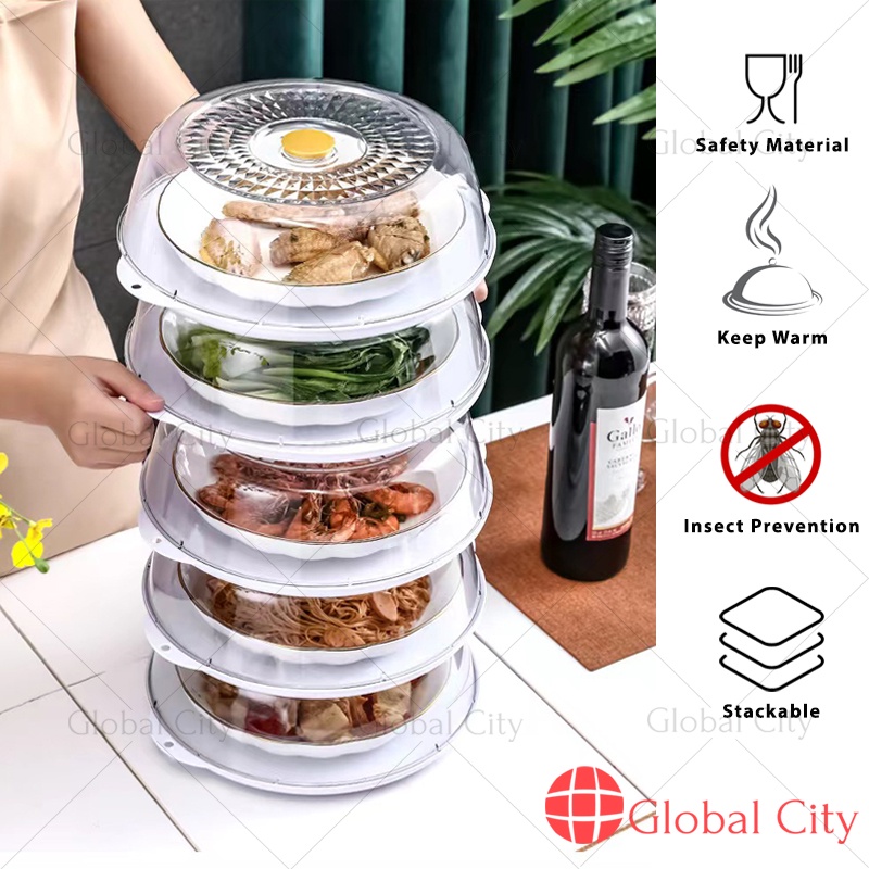 GC Stackable Food Cover Transparent Food Insulation Dish Cover (1pcs ...