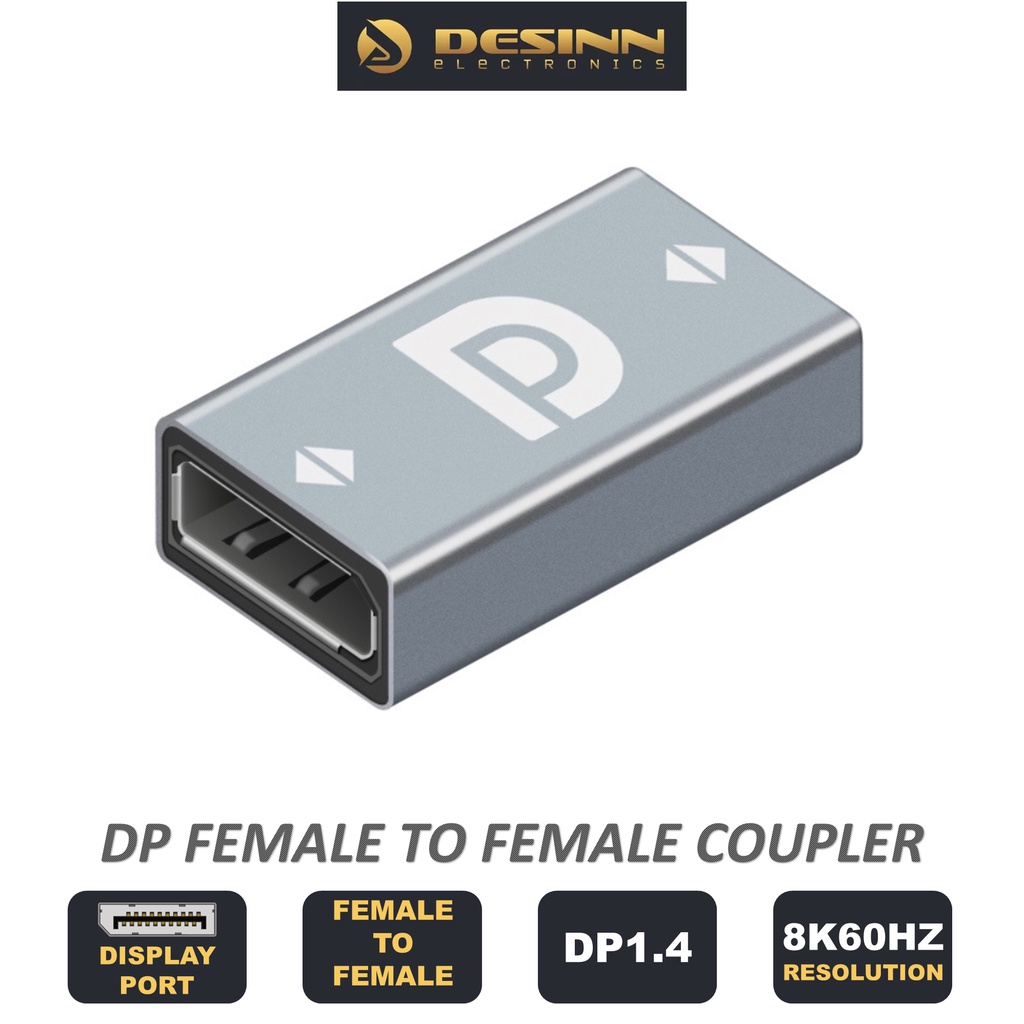 DP Female Adapter 8k@60HZ Displayport Extension Coupler HD Video ...