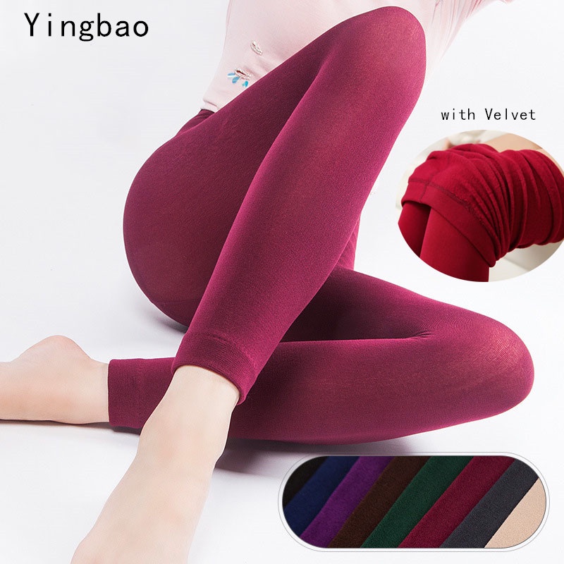 Elastic Waist Women Legging Pant Thick Warm Winter Velvet Office