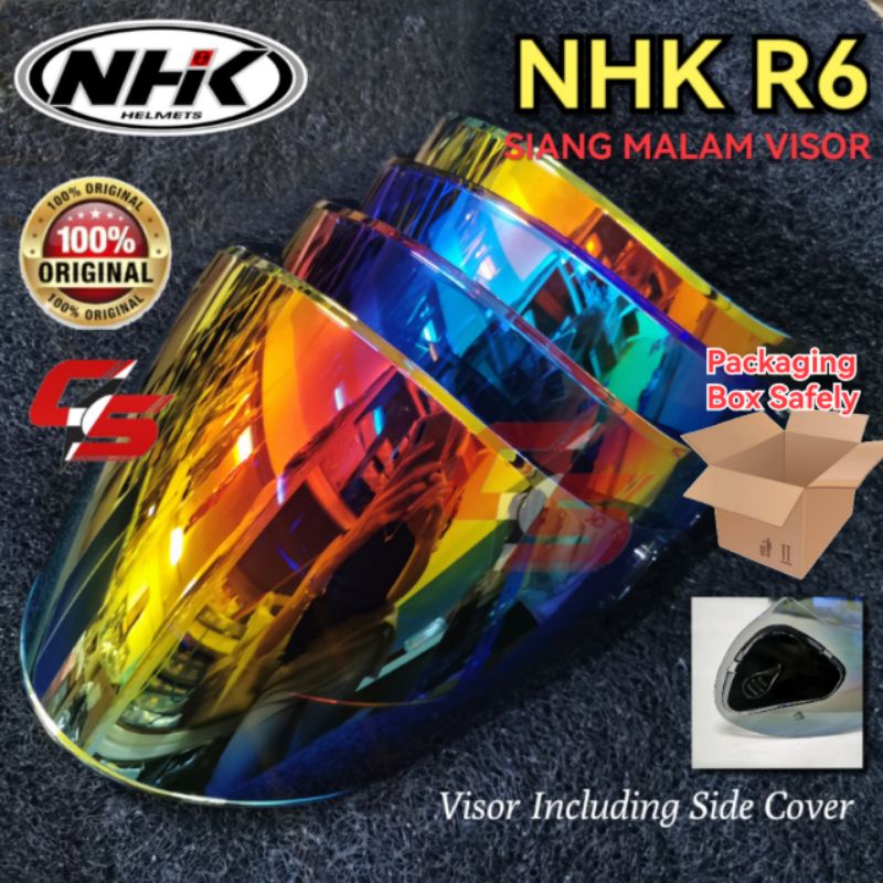 NHK R6 V1 V2 HELMET SIANG MALAM VISOR 100 ORIGINAL Packaging Box