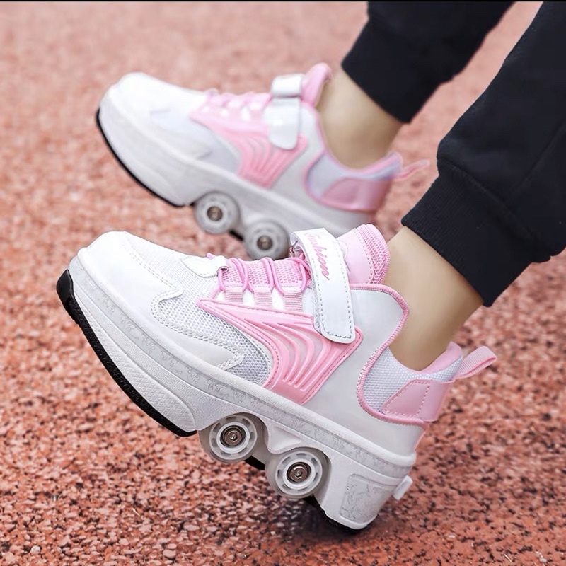 Roller PINK Shoes Anglut convertible shoes heelys four-wheel adult skates  dual-purpose roller skates for men and women