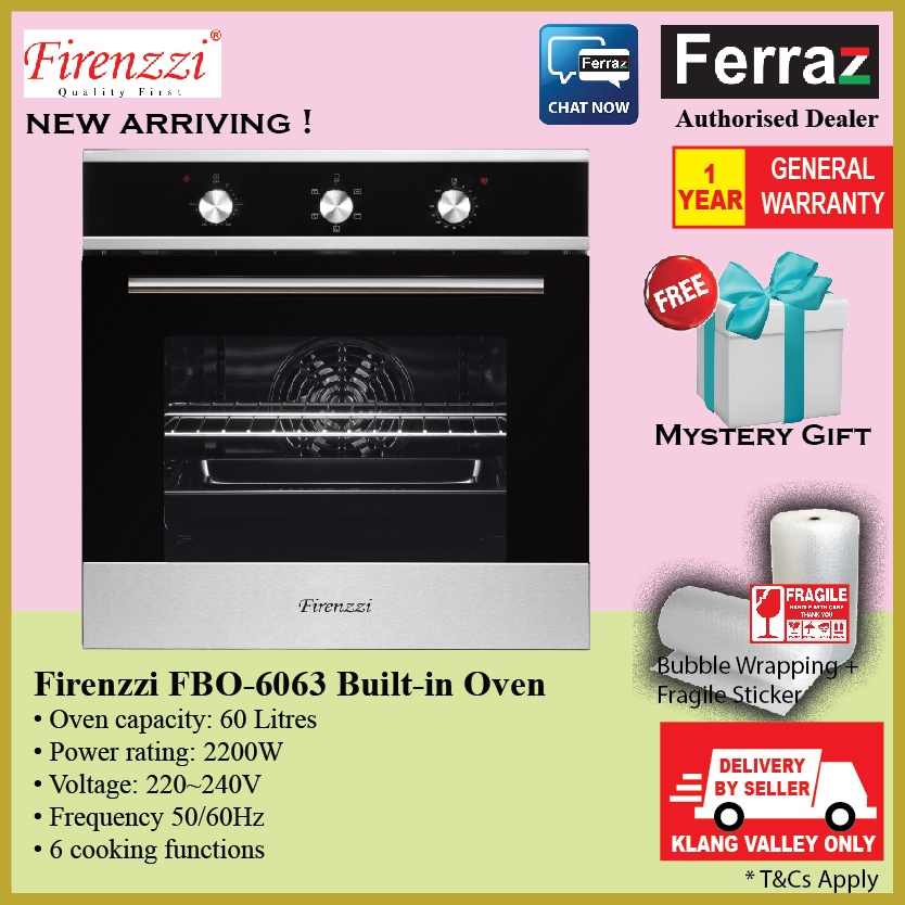 FIRENZZI FBO6063 BUILTIN ELECTRIC OVEN 60L / Firenzzi Oven FBO6063