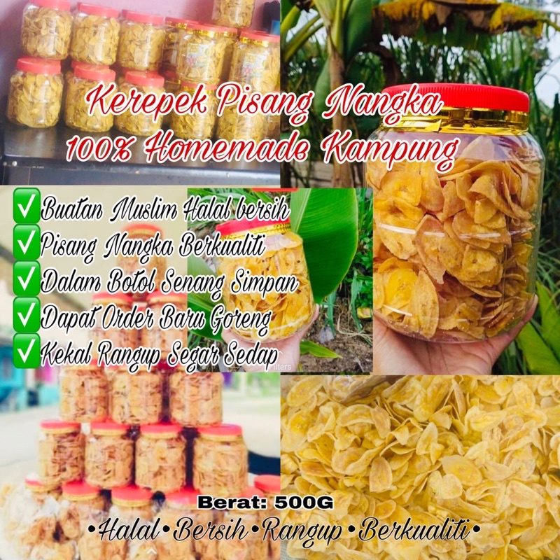 500G Kerepek pisang original abg pelit, kerepek kuih raya, kuih raya ...