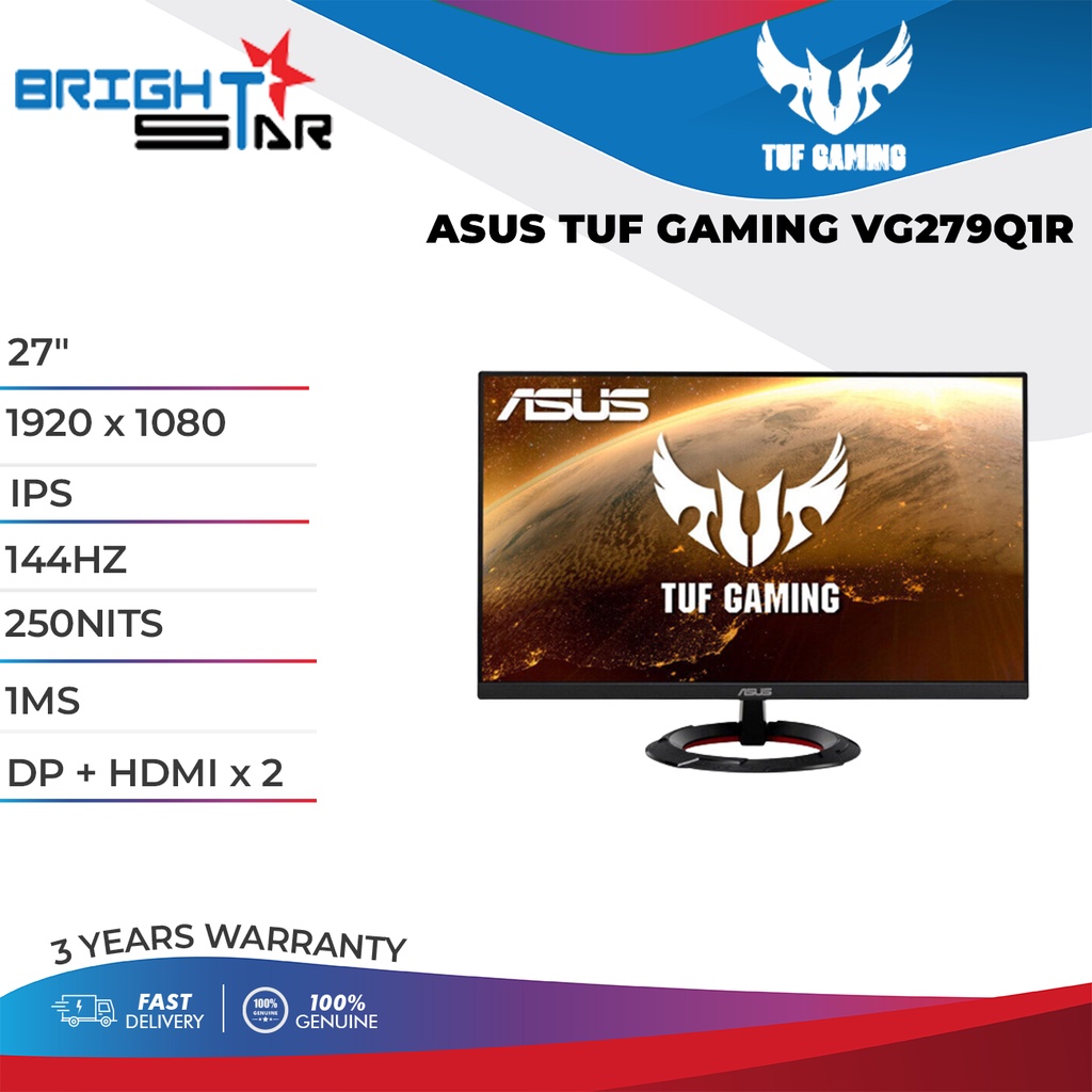 ASUS TUF GAMING 27" VG279Q1R IPS 144Hz FHD Gaming Monitor | Shopee Malaysia