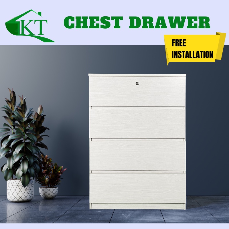(Siap Pasang) KT Furniture 4 Tier Chest Drawer Drawer Storage