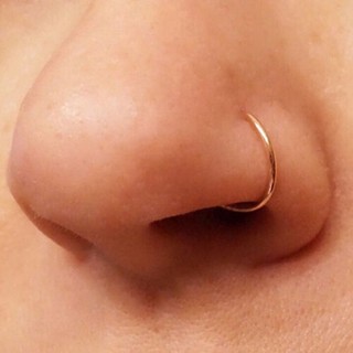 Black Fake Clip On Nose Ring 24g - No Piercing Needed - Smooth