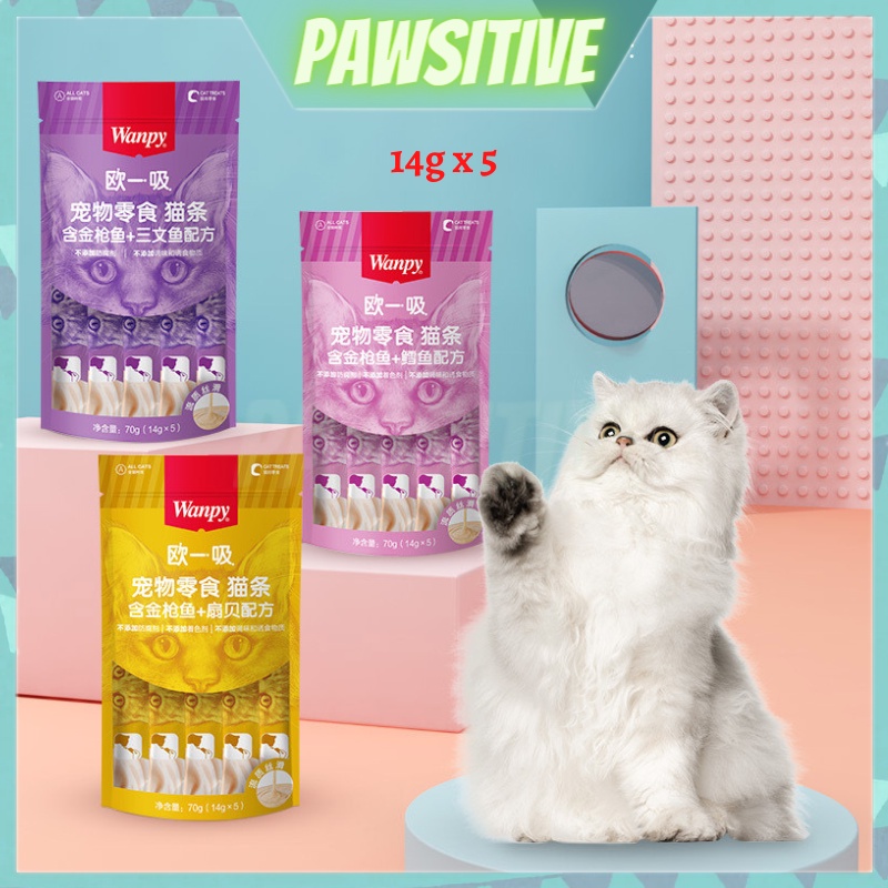 PAWSITIVE Wanpy Cat Treats/Cat Snack/Cat Wet Food/Cat Stick/Cat Food ...