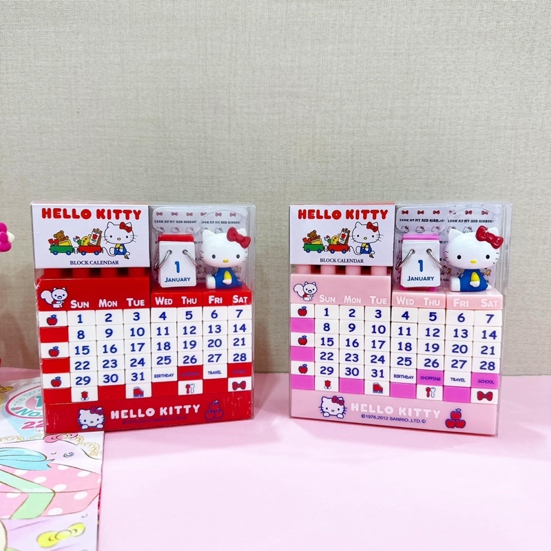 Hello Kitty DIY Building Block Perpetual Calendar Desktop Creative