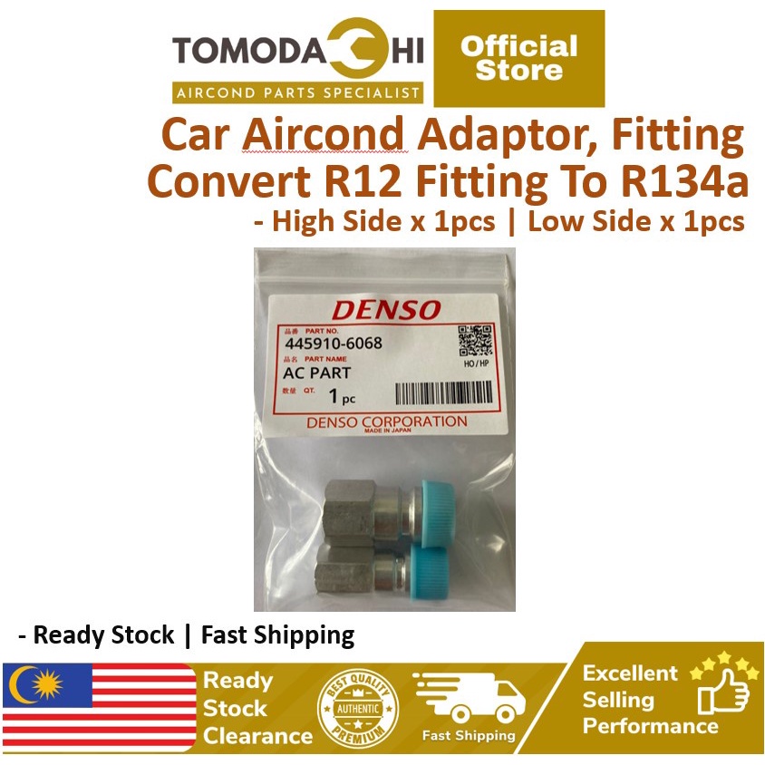 TOMODACHI Adaptor Fitting Car Aircond Convert R12 To R134a 2pcs High