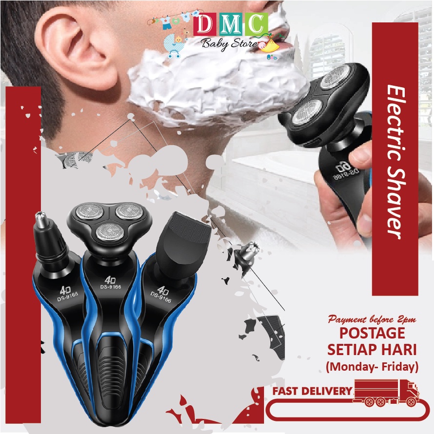 3 In 1 Shaver Waterproof Blade 6D Electric Shaver Beard Rechargeable ...