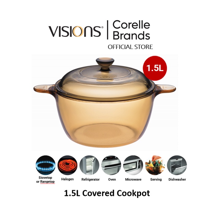 Corelle Brands Visions Covered Cookpot (1.5L) | Shopee Malaysia