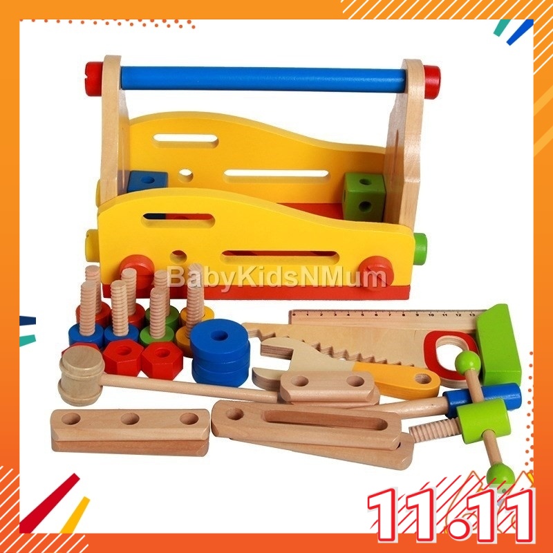 Kid DIY Wooden Tool Box Toy Educational Pretend Play Toys Early ...