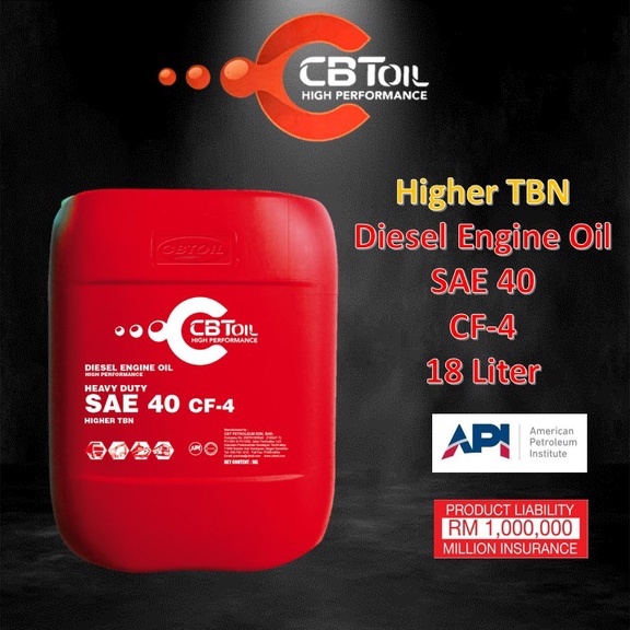CBT OIL SAE40 CF4 18L Higher TBN Diesel Engine Oil SAE40 Heavy Duty High Performance Minyak
