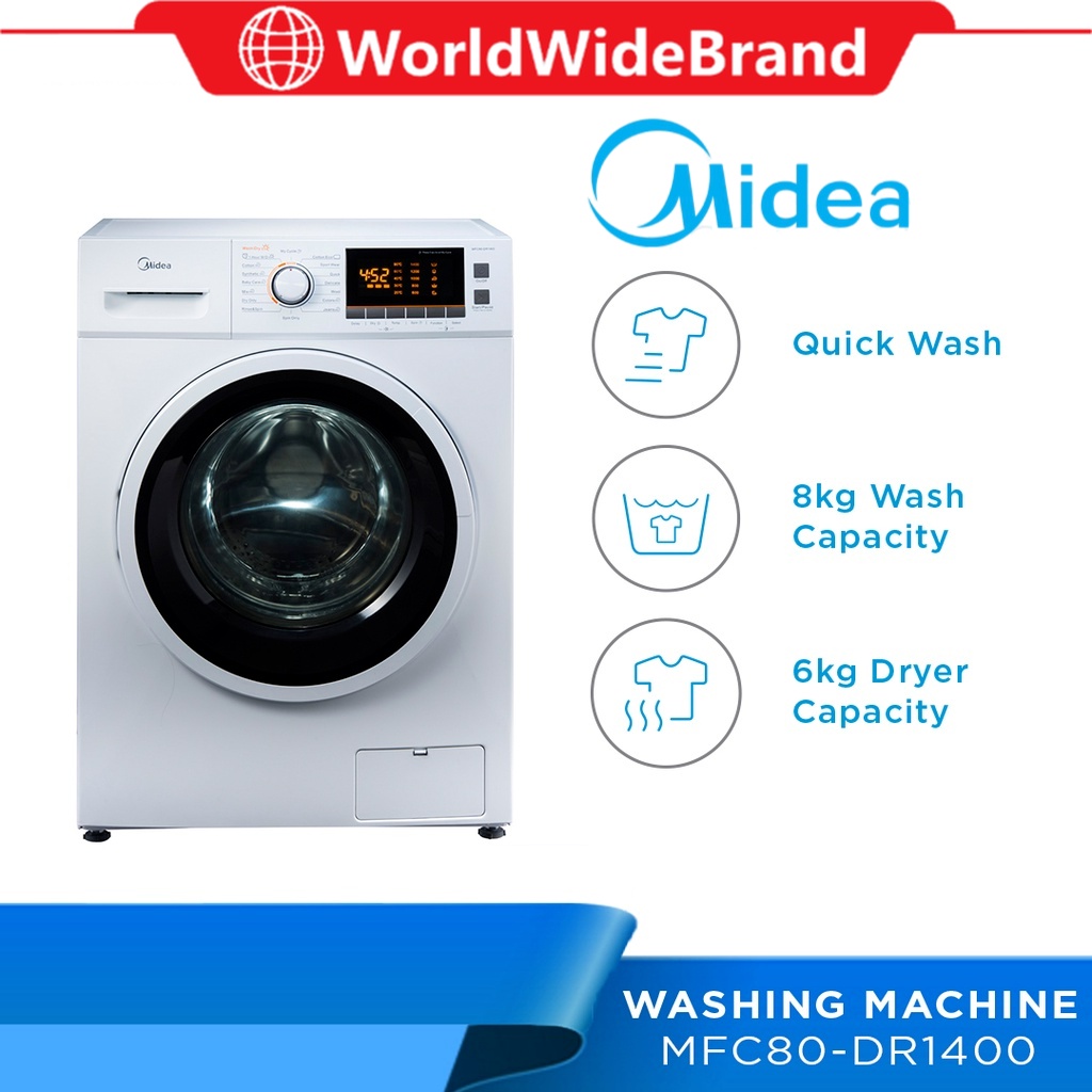 Midea combo 2 in 1 washer dryer mfc80 dr1400 8kg 6kg mf100d85b 8 5kg