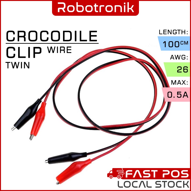 Crocodile (Alligator) Clip Wire Cable for Jumper Quick Test | Shopee ...