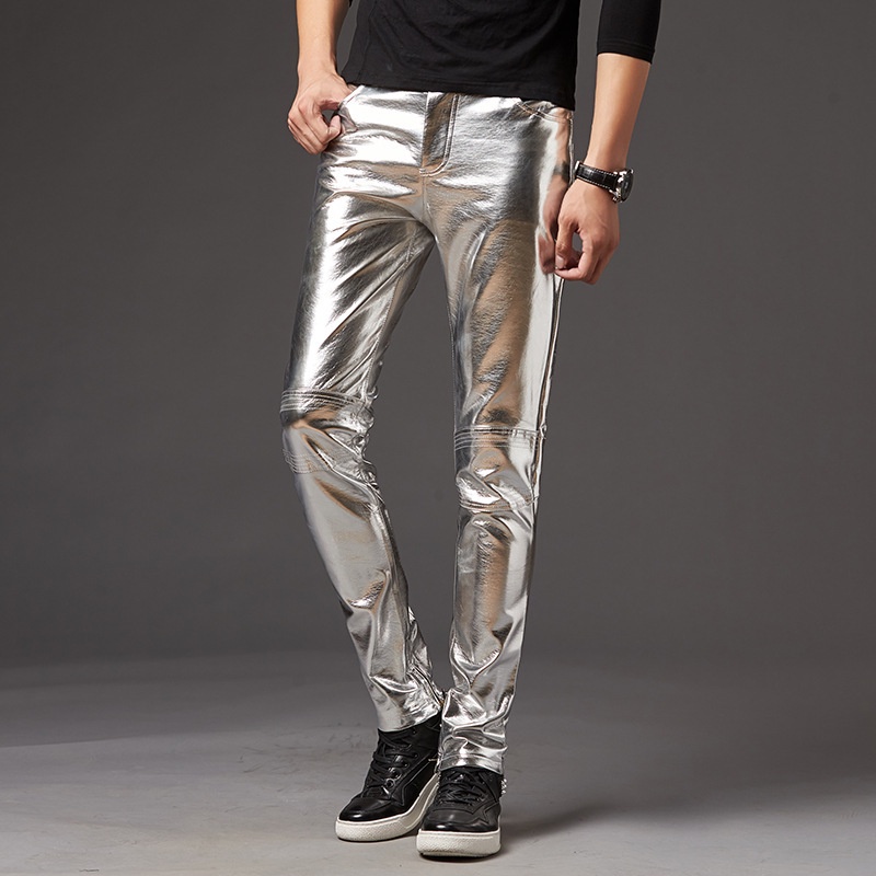 Thoshine Brand Men PU Leather Pants Shiny Party Dance Trousers Thin Shopee Malaysia