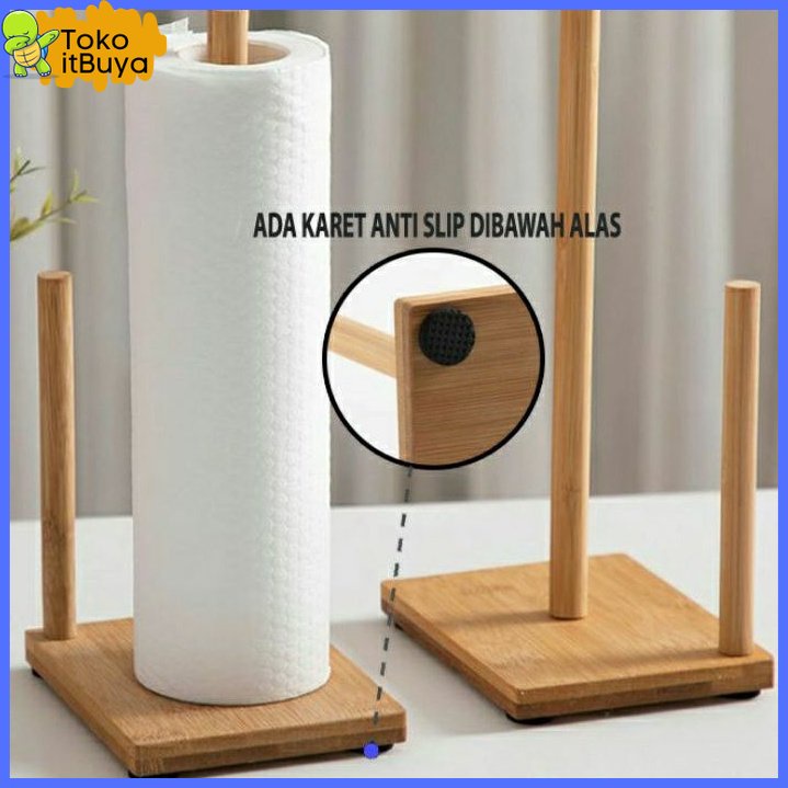 KAYU Solid Wood Kitchen Tissue Holder Shopee Malaysia