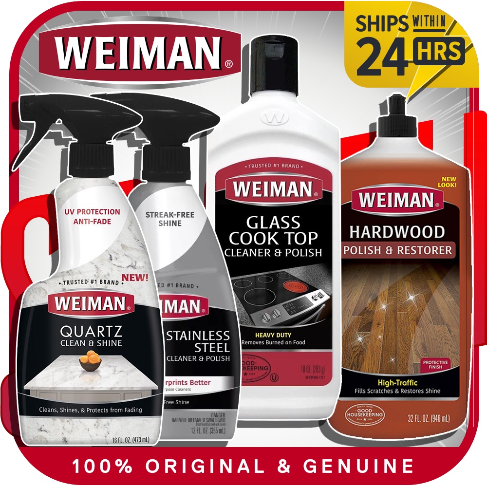 GENUINE Weiman Quartz Clean & Shine Glass Cook Top Wood Floor Polish and Restorer