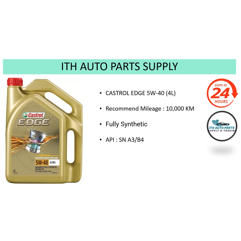 CASTROL EDGE 5W40 FULLY SYNTHETIC ENGINE OIL 4 LITER ORIGINAL