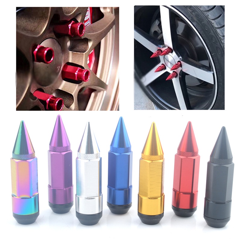 Racing Composite Nut Anti Theft Wheel Lug Nut Bolt With Spikes Extended