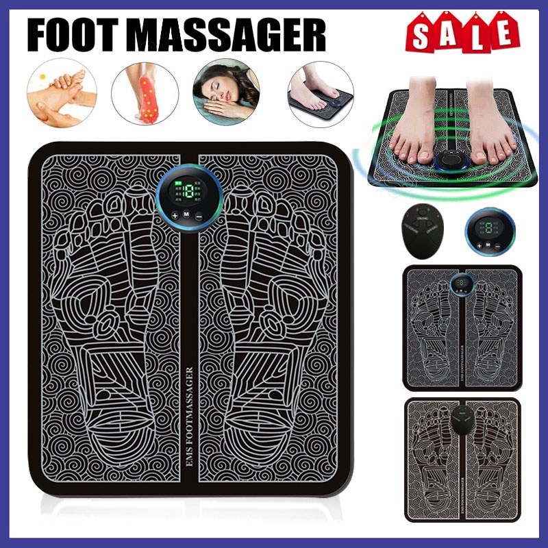 EMS Electric Foot Massager Pad Deep Kneading Shiatsu Therapy Massage