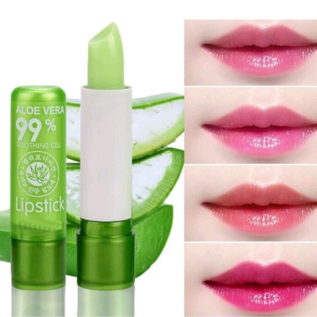 ALOE VERA LIPBALM LIPSTICK BERWARNA DARAH NATURAL PCS/BOX | Shopee Malaysia