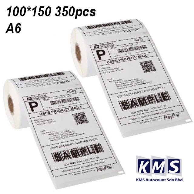 A6 Thermal Paper Label Roll Sticker Shopee Lazada Shipping Air Waybill ...