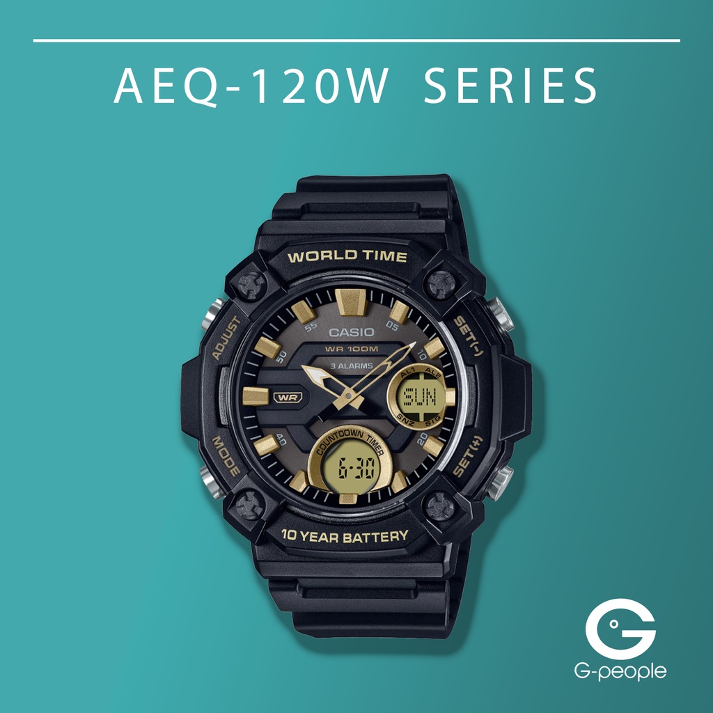 CASIO AEQ-120W-9AV / AEQ-120W-9A / AEQ-120W ANALOG-DIGITAL WATCH 100% ...
