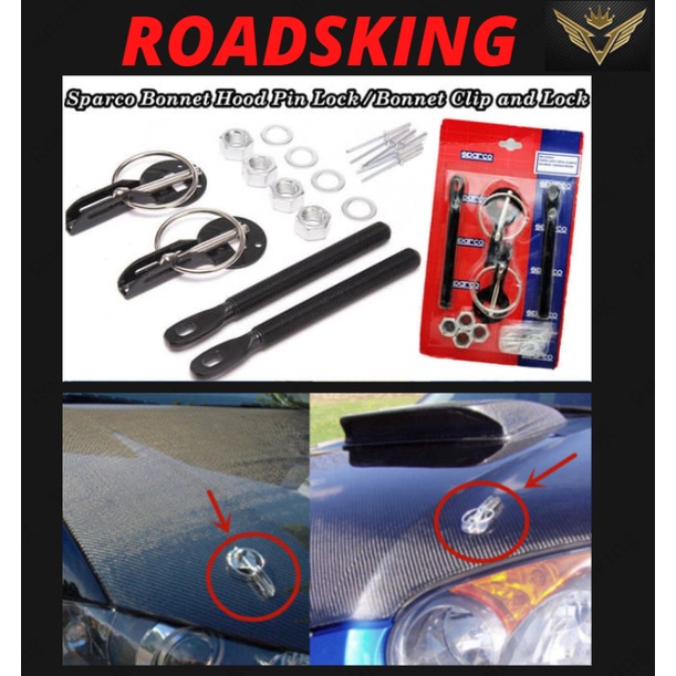 CAR UNIVERSAL SPARCO BUMPER HOOK PIN KIT SCREW waja wira kancil