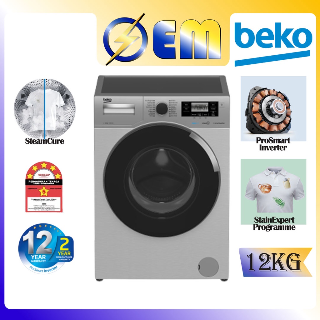 7KG/8KG/12KG BEKO ProSmart Inverter Washing Machine Mesin Basuh