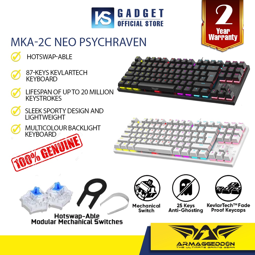 Armaggeddon MKA-2C NEO Psychraven Gaming Keyboard | 2022 | 87 Keys ...