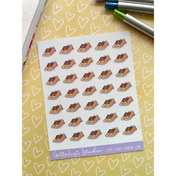 Steps Count Running Planner Stickers Bullet Journal Hobonichi Jibun ...