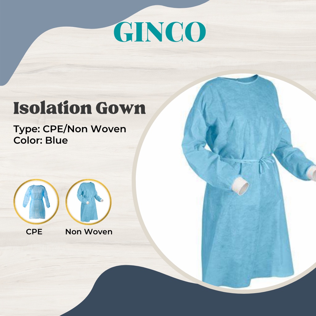 GINCO CPE/PP Disposable Non Woven Isolation Gown PPE Suit PPE Gown