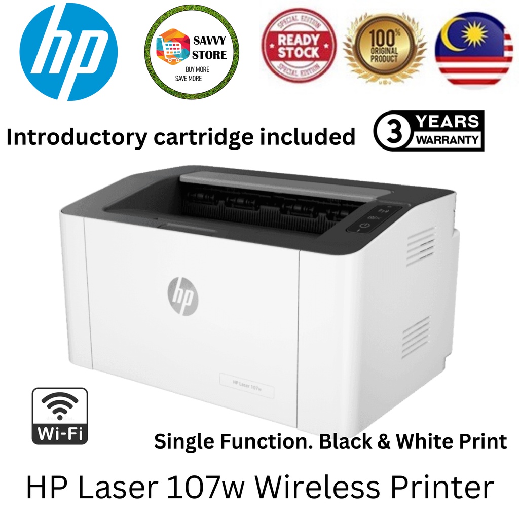 HP LASERJET PRINTER 107A / 107W - USB Single / WIFI Single Function ...